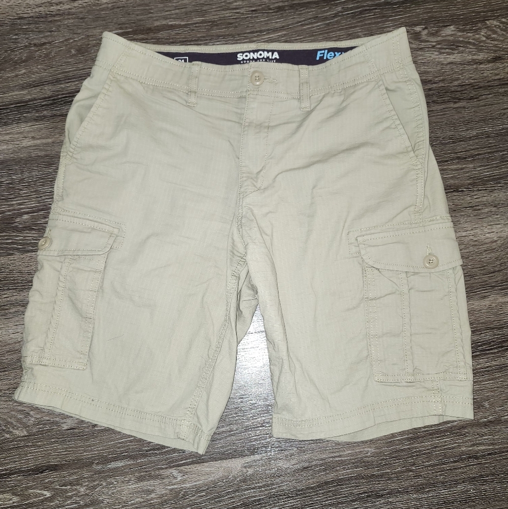 Sonoma Cargo Shorts Mens Size 34 Khaki Flexwear Goods For Life